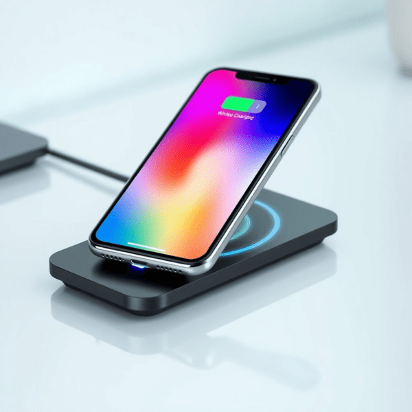 무선 충전 중인 스마트폰 모습 / 사진 뤼튼에서 생성