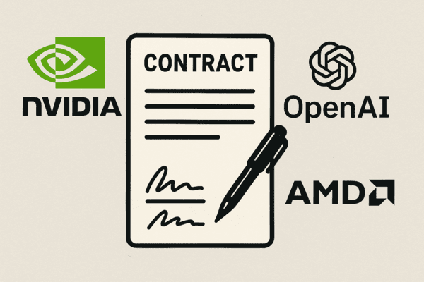 오픈AI가 엔비디아의 독점적 지위와 높은 공급가로 인한 시장 위험을 분산하고, 차세대 서비스의 안정적 성능 확보를 위해 AMD와 협력한다. / 사진 챗GPT로 생성