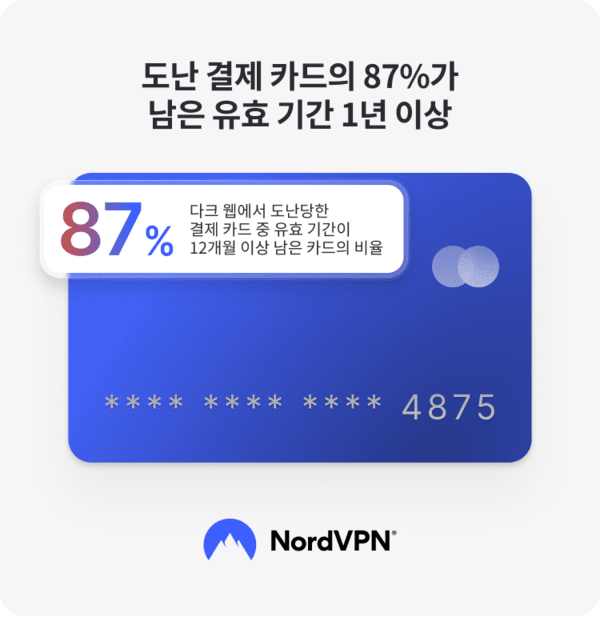 글로벌 사이버보안 업체 노드VPN은 4일 다크웹 도난카드 분석 결과를 통해 한국의 도난카드 정보 관련 평균 거래가격이 2023년 2.66달러에서 올해 7.15달러로 168% 급등했다고 밝혔다. / 사진 노드VPN