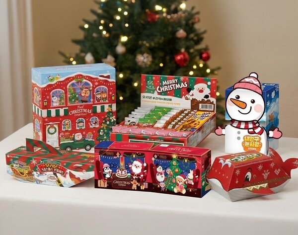 오리온의 2025 크리스마스 어드벤트 캘린더와 과자 선물세트 제품 이미지 / 사진 오리온