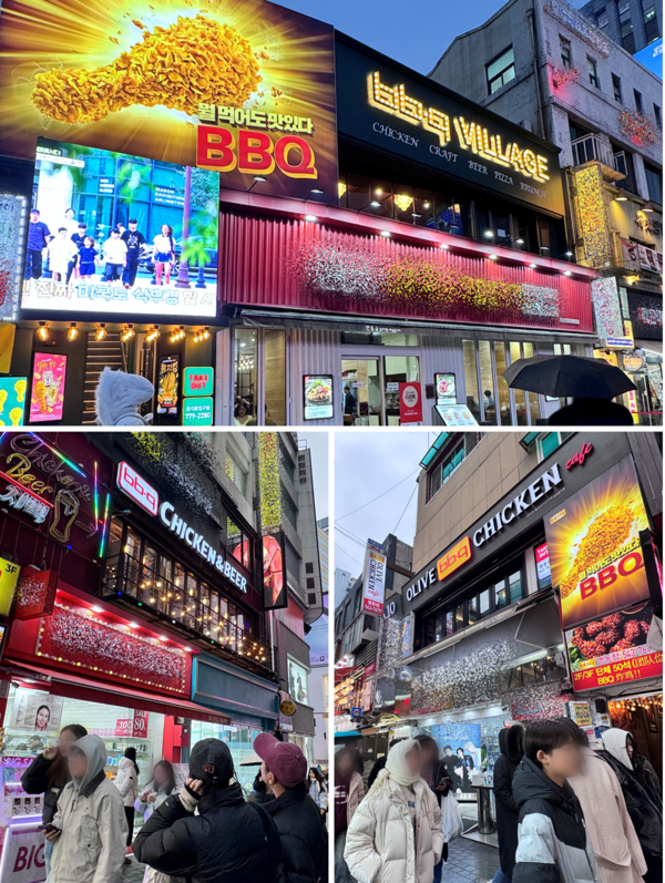 명동 핵심 상권에 자리한 BBQ 매장 모습 / 사진 제너시스BBQ