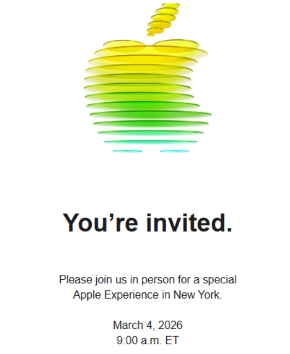 애플이 3월 4일 오전 9시 미 뉴욕에서 개최하는 제품 체험회 관련 초청장 모습 / 사진 애플
