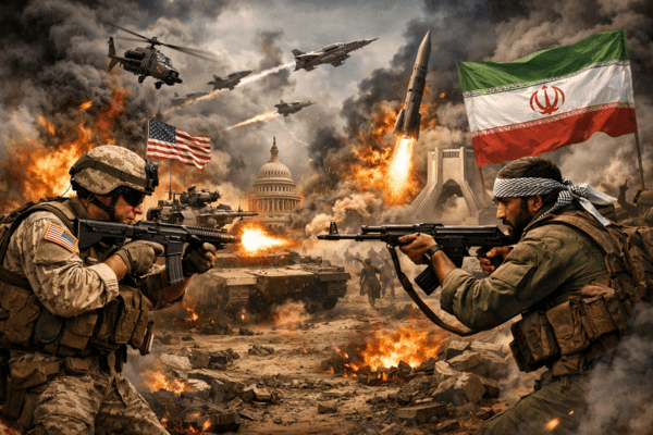 미국과 이란 간 전쟁을 표현하는 이미지 / 사진 챗GPT로 생성