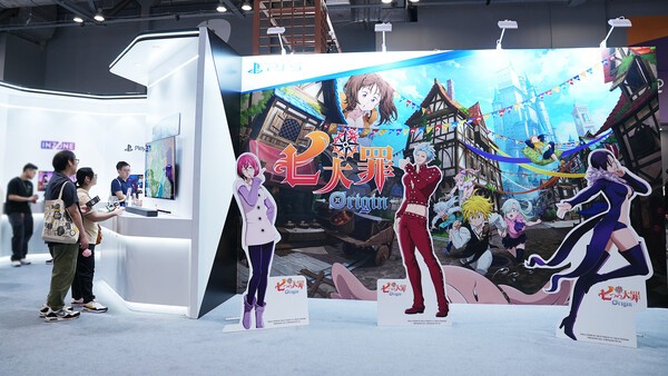 콘콘 홍콩 소니 부스에 마련된 넷마블의 일곱 개의 대죄 시연존 모습 / 사진 넷마블