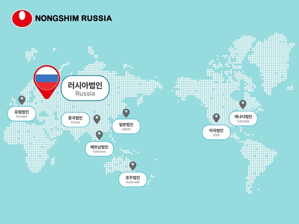 농심의 해외 법인 현황을 소개하는 인포그래픽 / 사진 농심