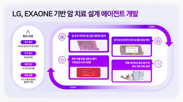 실제 환자 사례로 본 LG의 엑사원 기반 암 에이전틱 AI 소개 인포그래픽 / 사진 LG