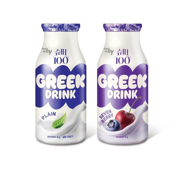 hy의 신제품 ‘슈퍼100 그릭드링크’ 2종 모습 / 사진 hy