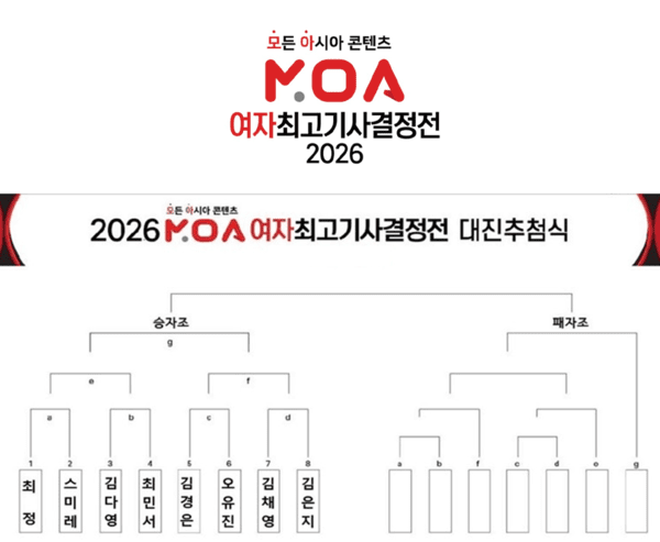 2026 모아 여자최고기사결정전 대진표 / 사진 모아