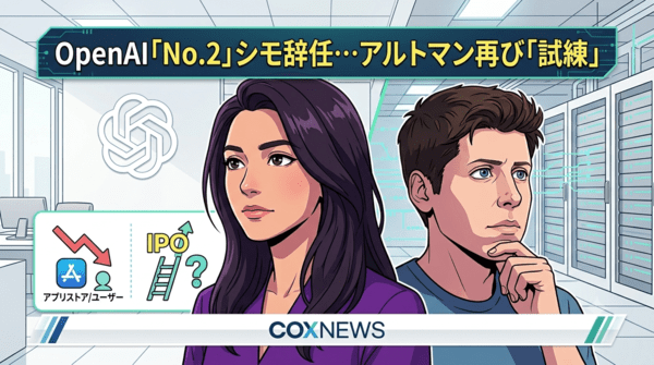 OpenAIのナンバー2と評価されてきたフィジ・シモが完全辞任した。サム・アルトマンCEOのリーダーシップが再び試されることになった。 / 写真はCOXNEWSがGemini(AI)で生成